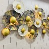 White and Golden flowers Metal Wall Art