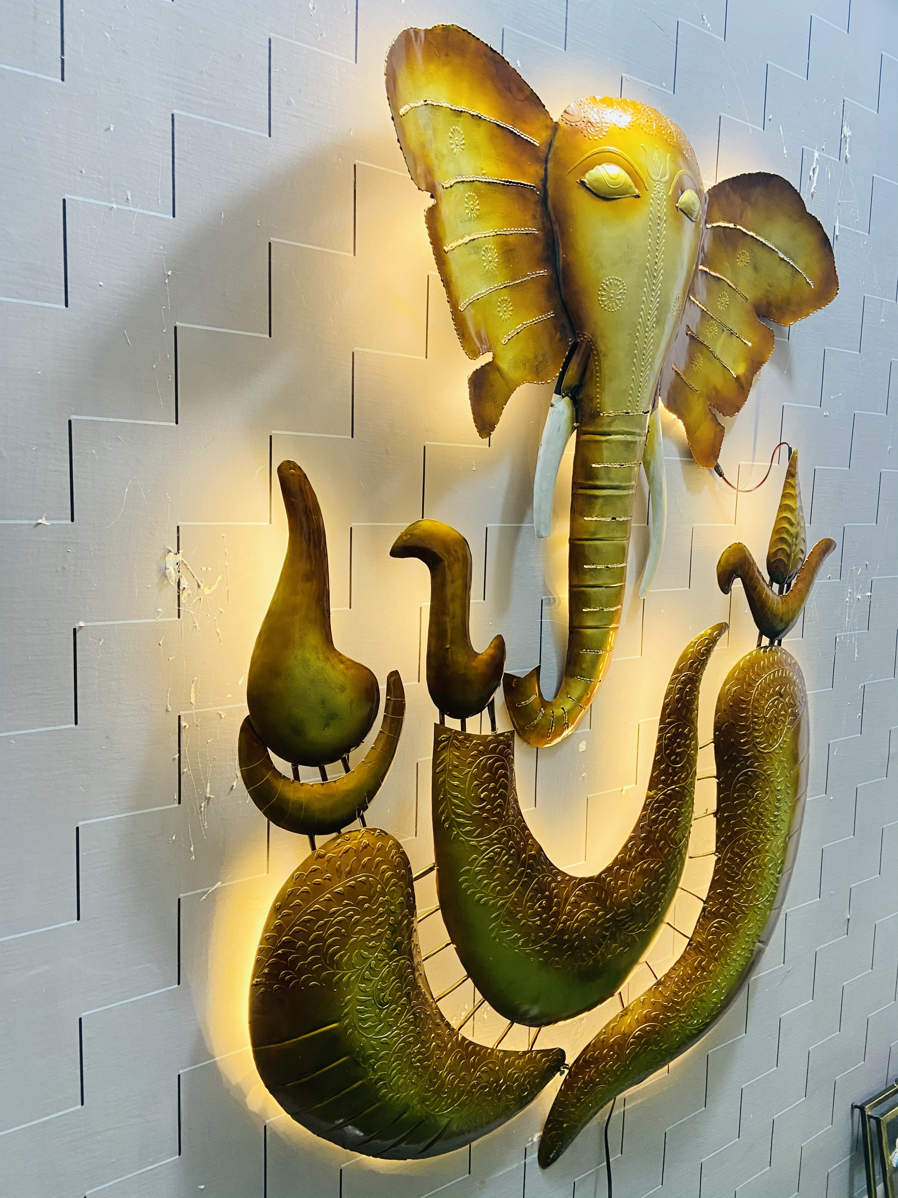 Majestic Ganesha metal wall art
