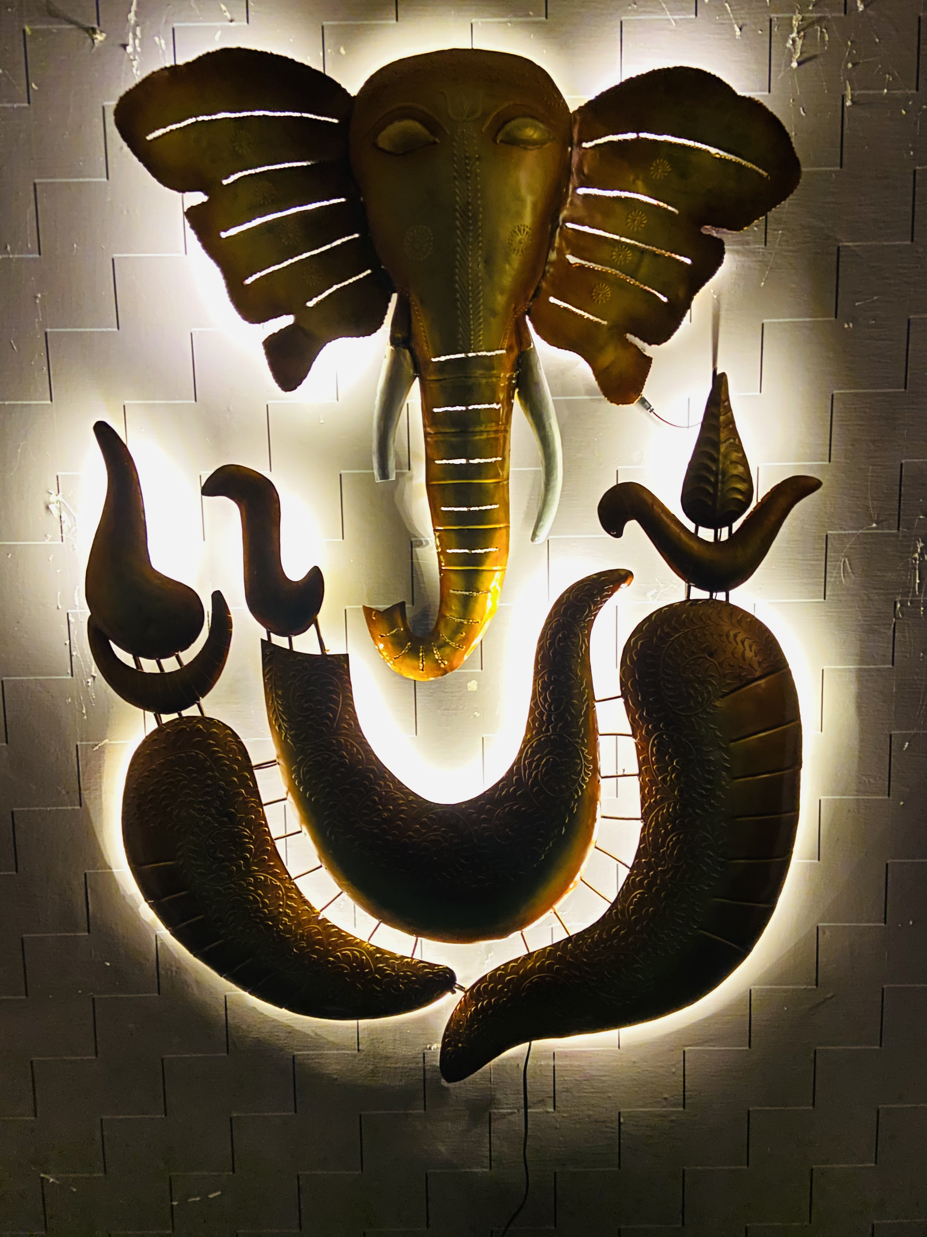 Majestic Ganesha metal wall art