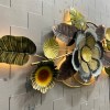 Sunflower branch metal wall art