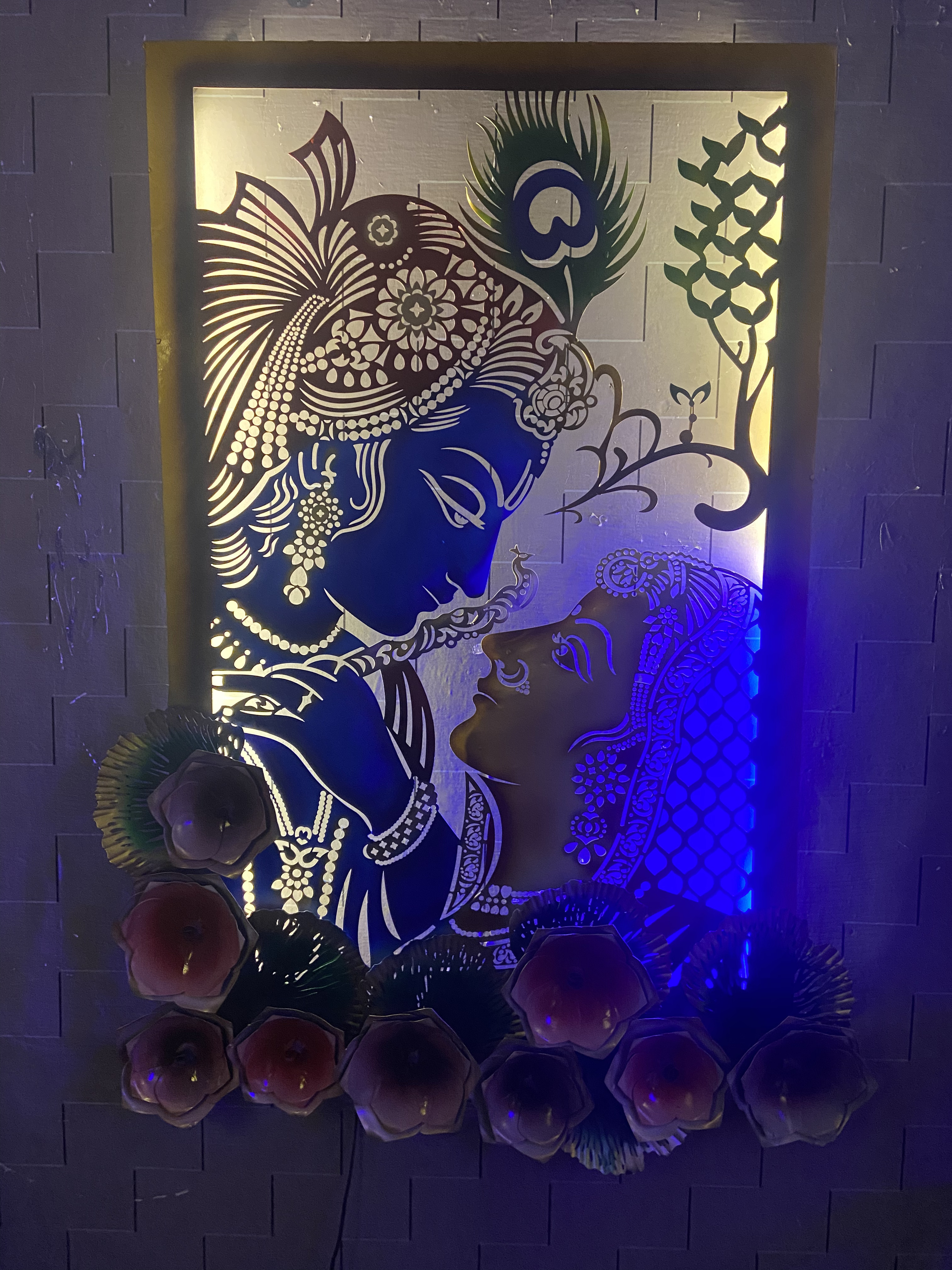 Radhe Krishna Metal wall art