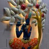 Lord Krishna Playing flute under the Tree Metal wall art