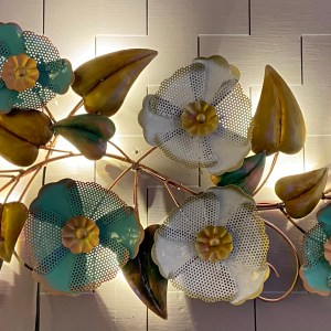 Flower and Buds metal wall art