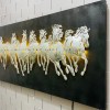 silver horses metal wall art