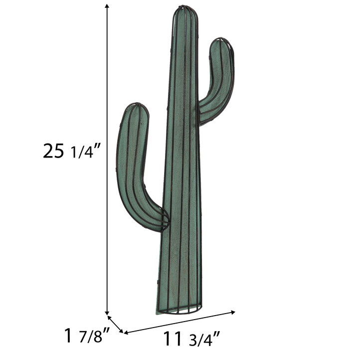 Cactus Wire Metal Wall Decor