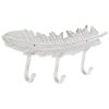 Feather Metal Wall Decor With Hooks